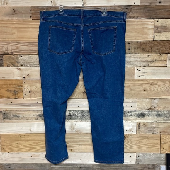 George size 40x30 Medium Wash Relaxed Regular Fit Straight Leg Stretchy Jeans - Picture 9 of 11